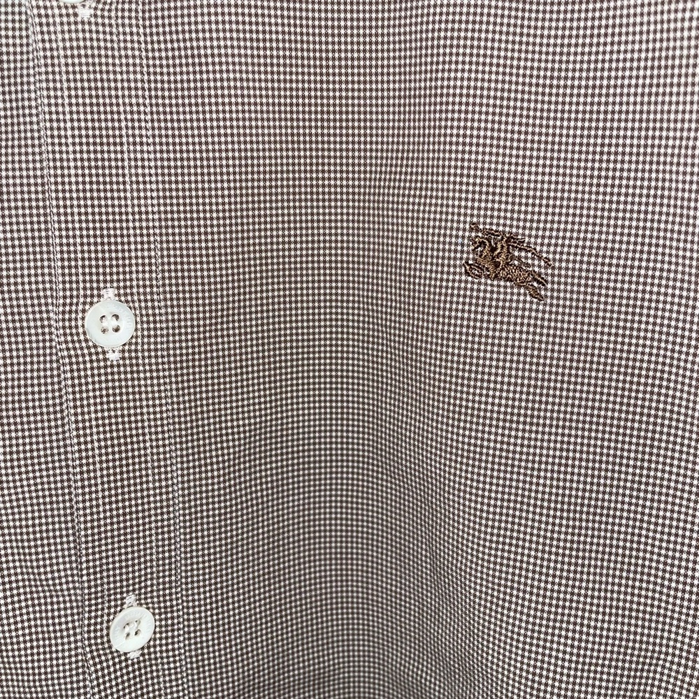Men’s Burberry Brown Gingham Button Down - Picture 2 of 3